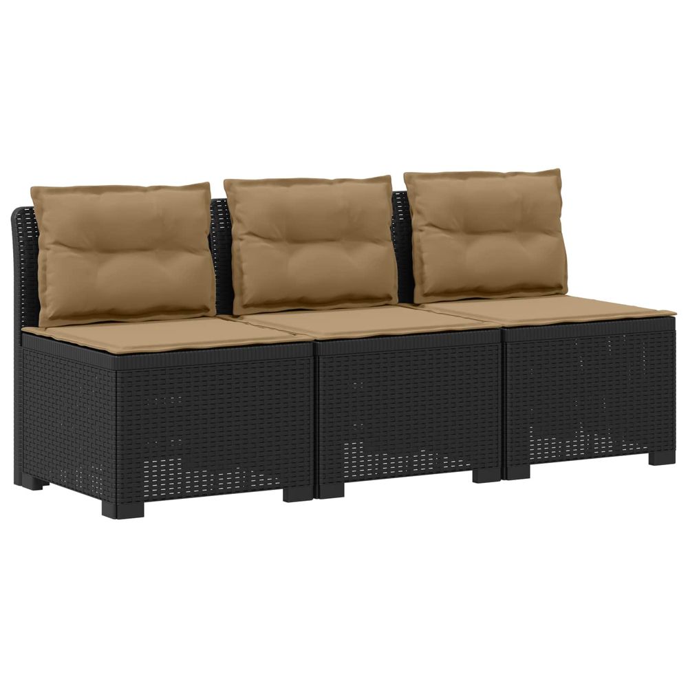 Canapé de jardin 3 places avec coussins look rattan 3 place pp