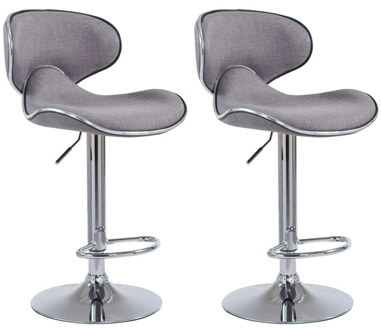 Lot de 2 tabourets de bar las vegas v2 tissu chrome