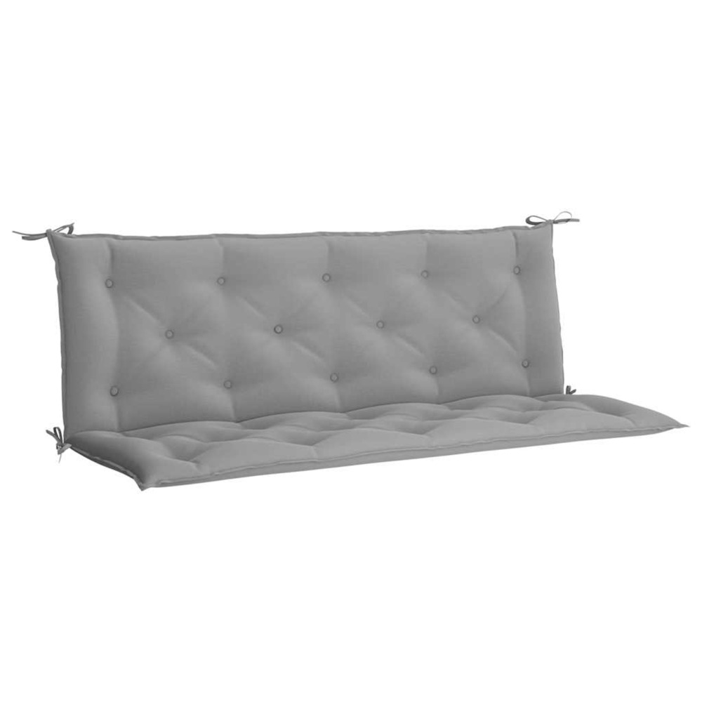 Coussin de banc de jardin gris 150x(50+50)x7 cm tissu oxford