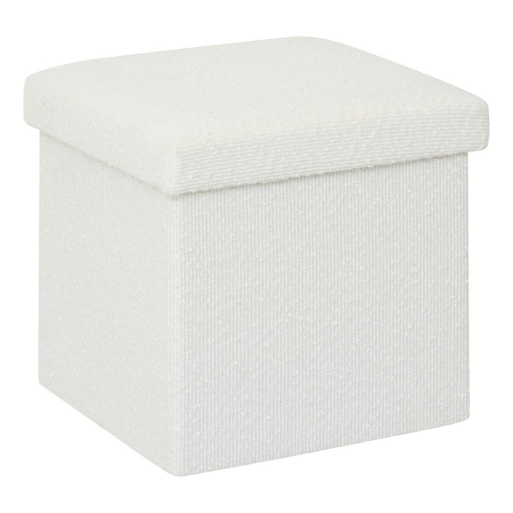 5five - pouf pliable mix'n modul 31x31 cm bouclette blanche