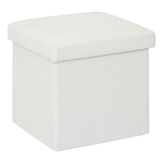 5five - pouf pliable mix'n modul 31x31 cm bouclette blanche