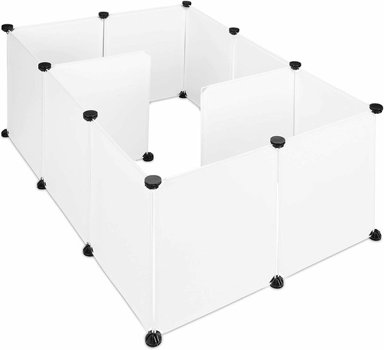 Enclos pour petits animaux plastique lapins 12 panneaux blanc