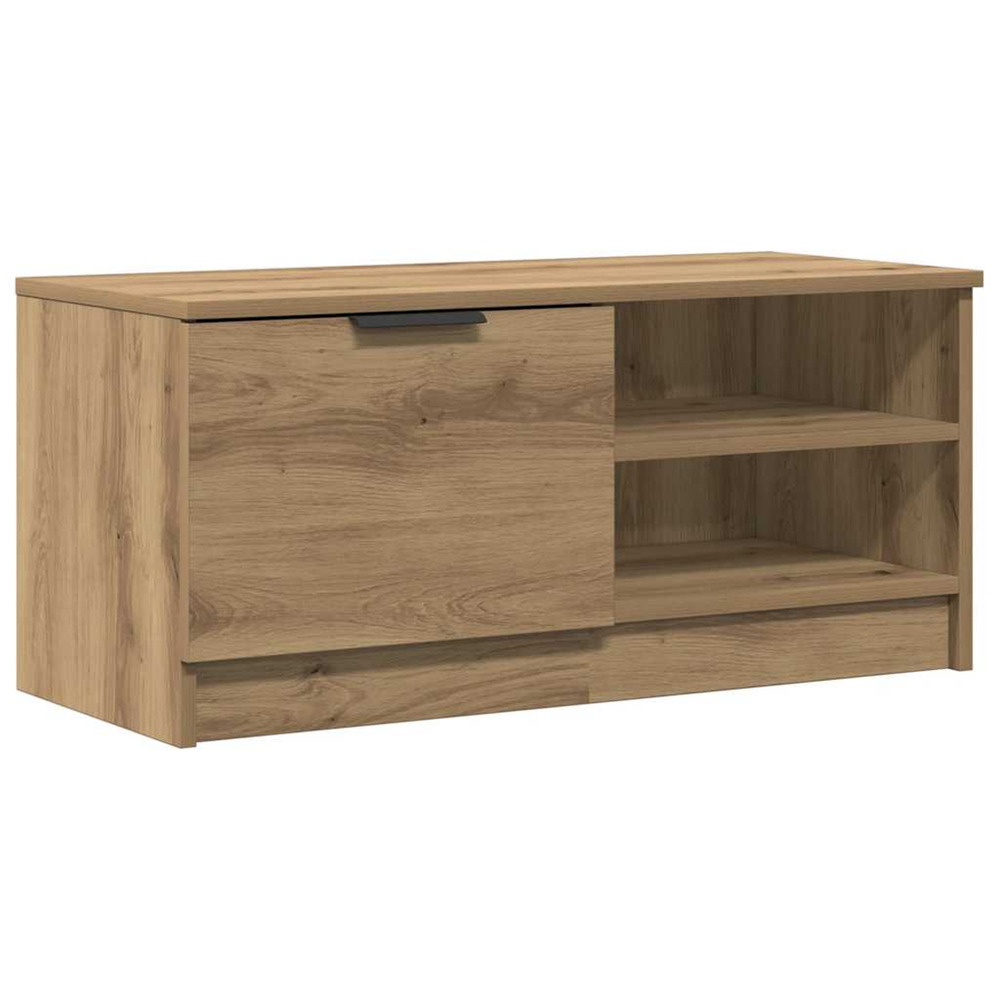 Meuble tv chêne artisanal 80x35x36,5 cm bois d'ingénierie