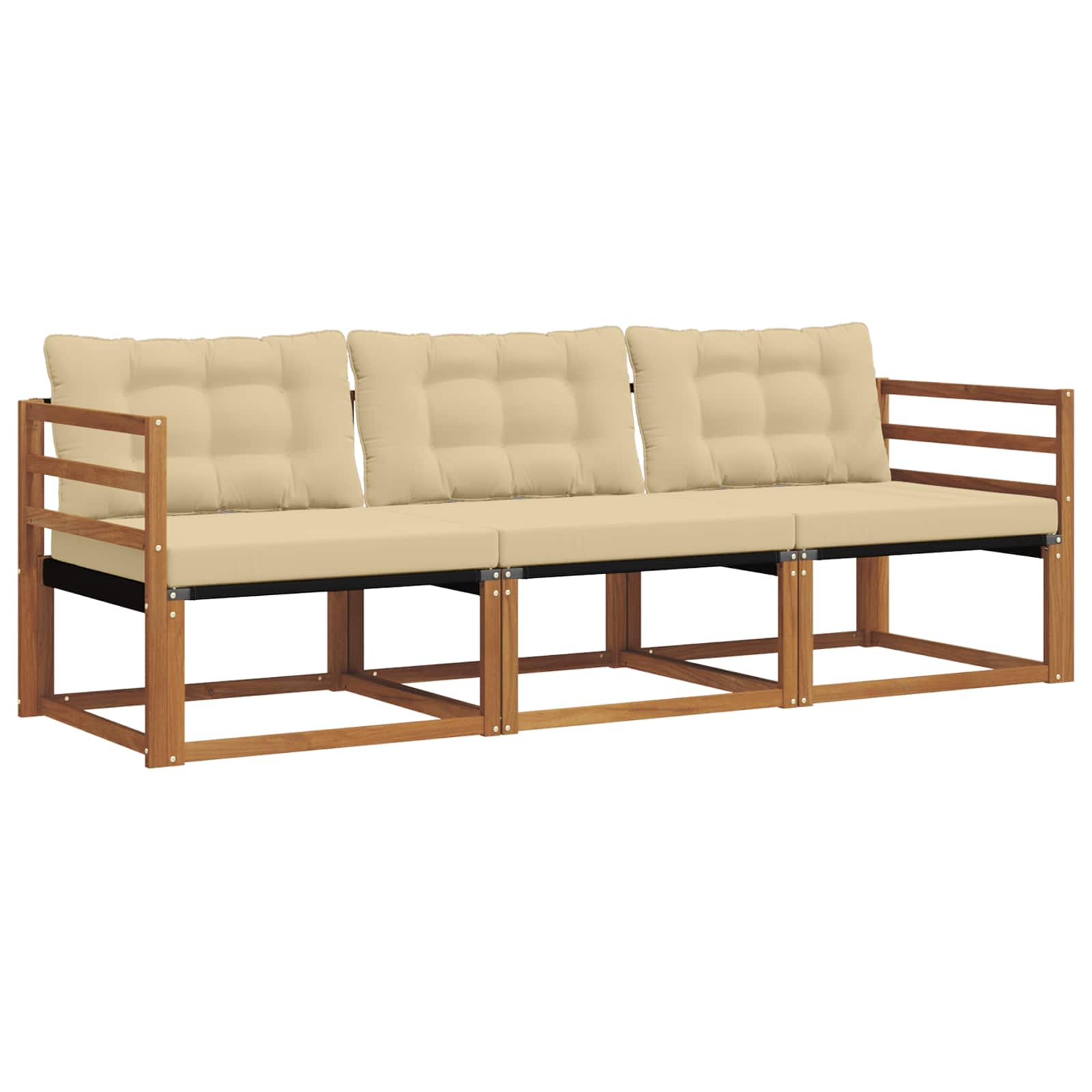 Ensemble de canapés d'extérieur 3 pcs naturel et beige