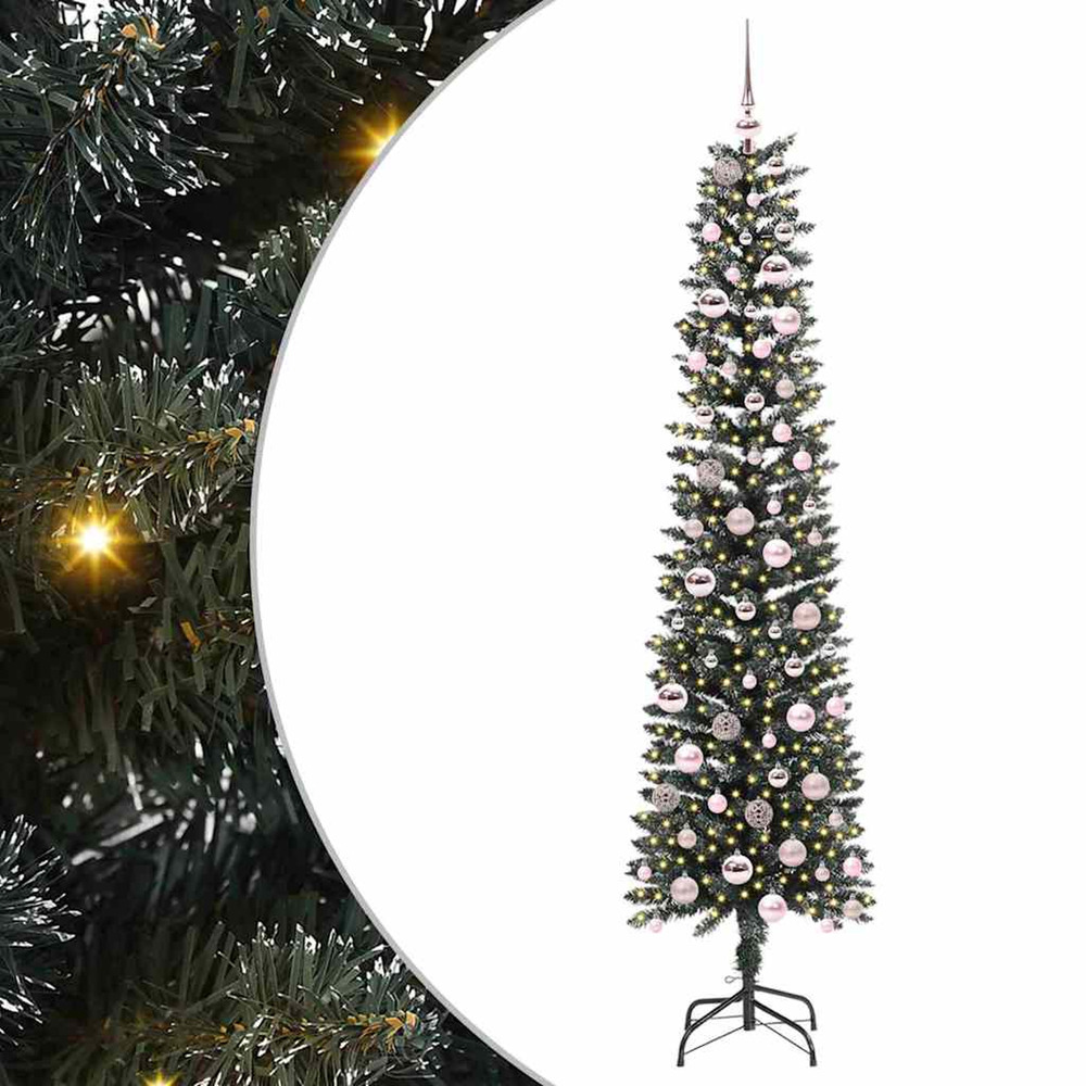 Sapin de noël artificiel vert 210 cm pvc, plastique et acier