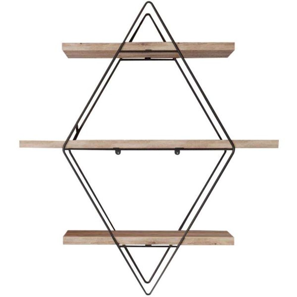 Etagère murale en bois et métal prizma