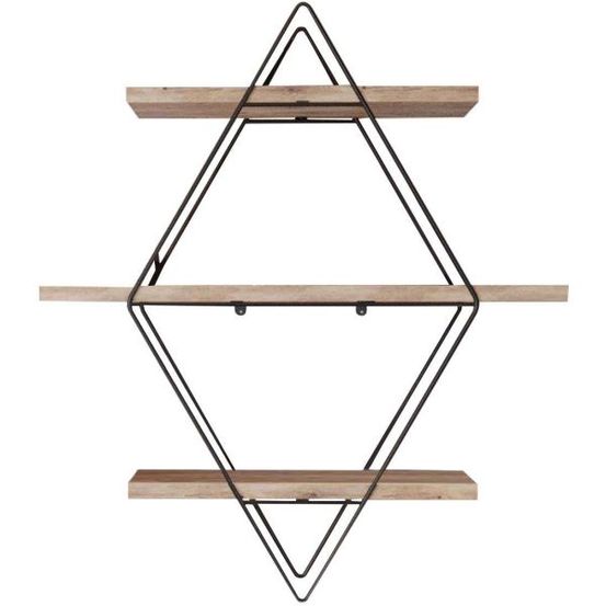 Etagère murale en bois et métal prizma