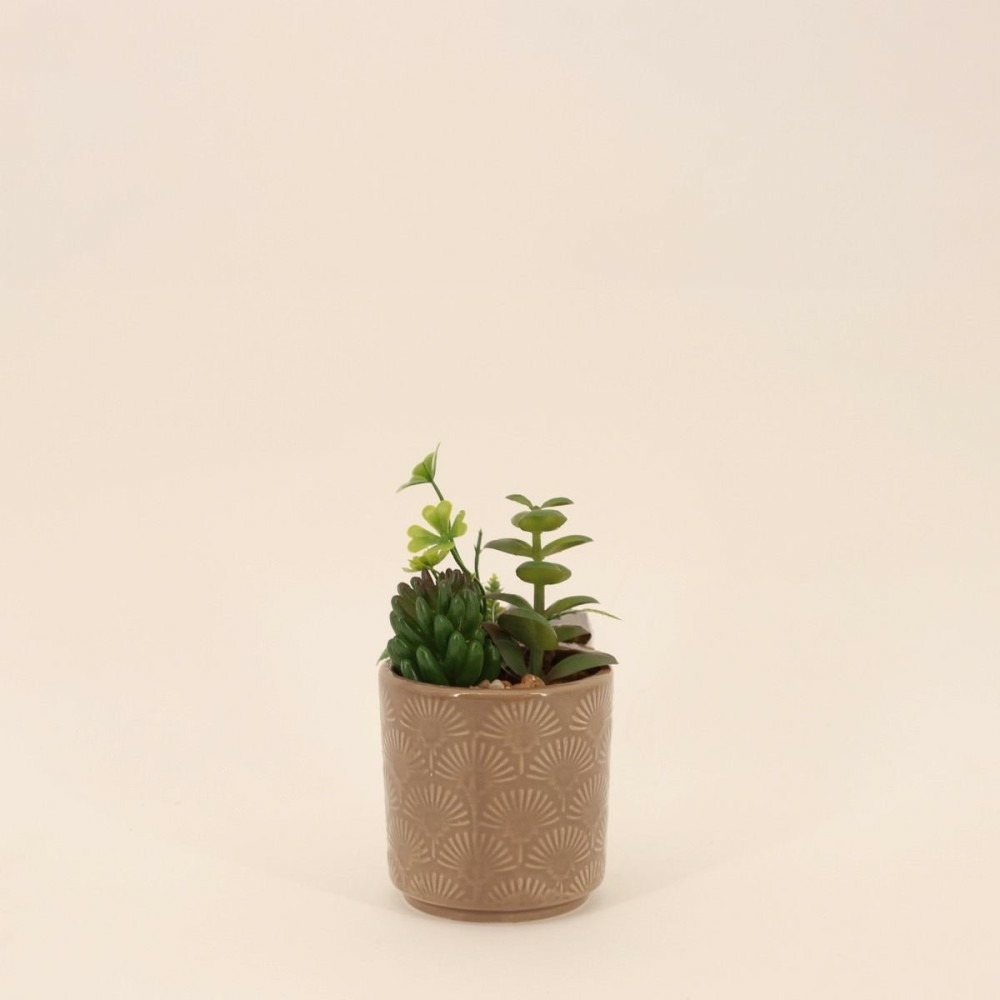 Plante artificielle pot céramique émaillée