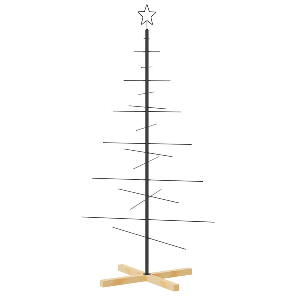 Arbre de noël en métal avec base en bois noir 150 cm