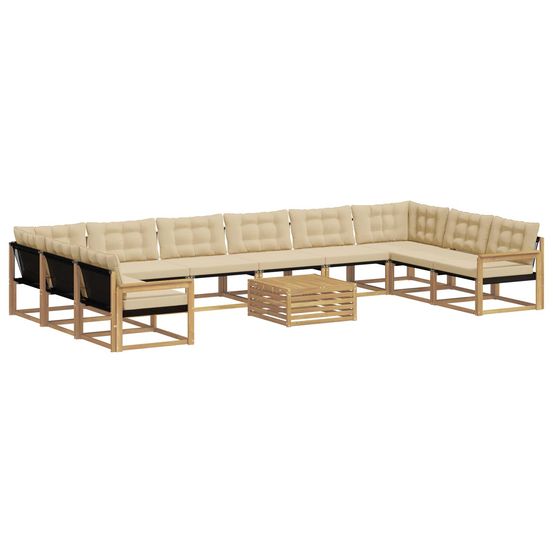 Ensemble de canapés d'extérieur 11 pc blanc et beige