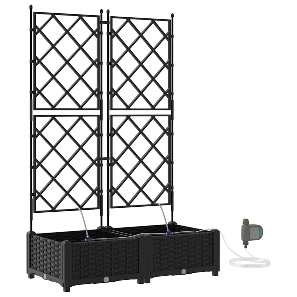 Cache-pot de jardin 2 pc noir 80 x 40 x 126 cm pp