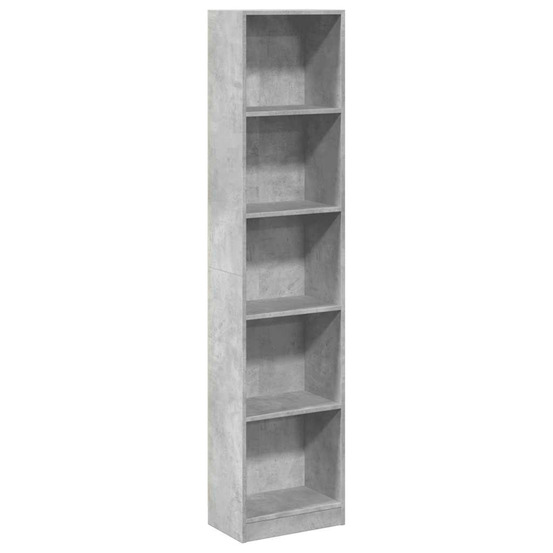 Bibliothèque gris béton 40x24x176 cm bois d'ingénierie