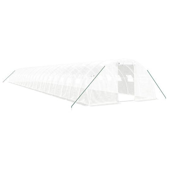 Serre avec cadre en acier blanc 88 m² 22x4x2 m