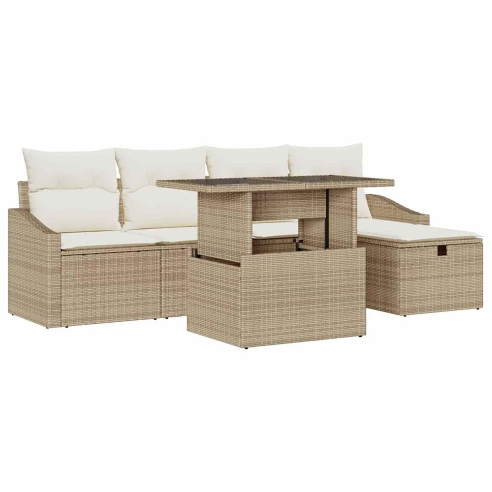 Ensemble de canapé de jardin 6 pc polyrotin