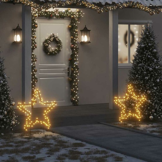 Décoration lumineuse étoile de noël avec piquets 115 led 85 cm