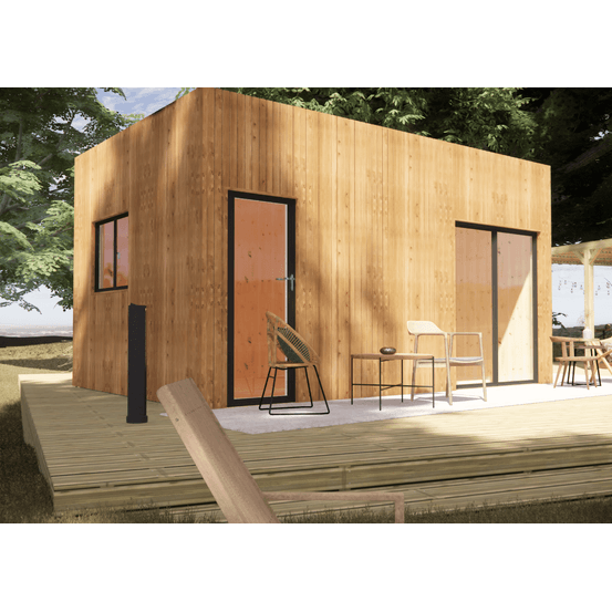 Studio de jardin re2020 en bois 5,5 x 3,5 x 3,2 m / isolation re2020 avec plancher isolé / menuiseries alu k-line