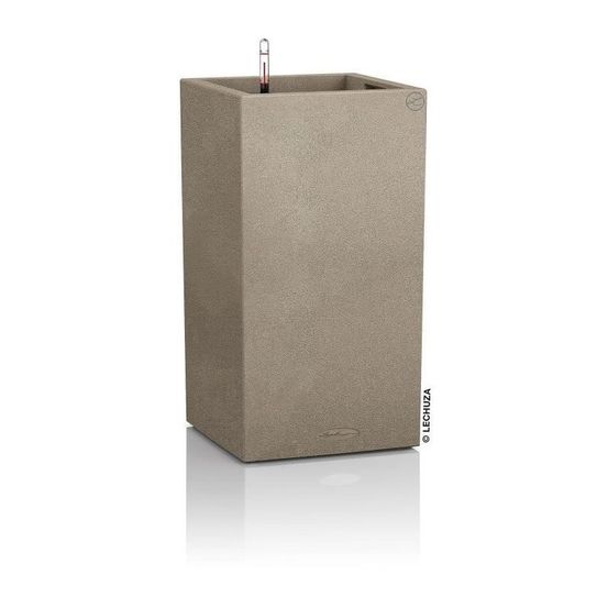 Pot de fleur lechuza canto stone colonne 40 - kit complet, beige sable