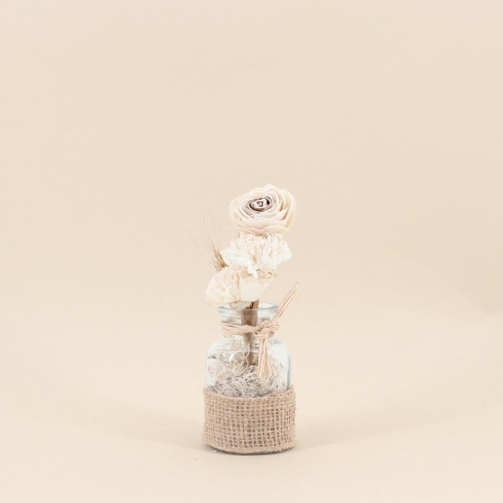 Vase avec fleurs séchées style bohème 25cm