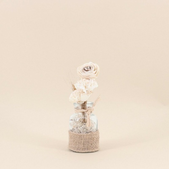 Vase avec fleurs séchées style bohème 25cm