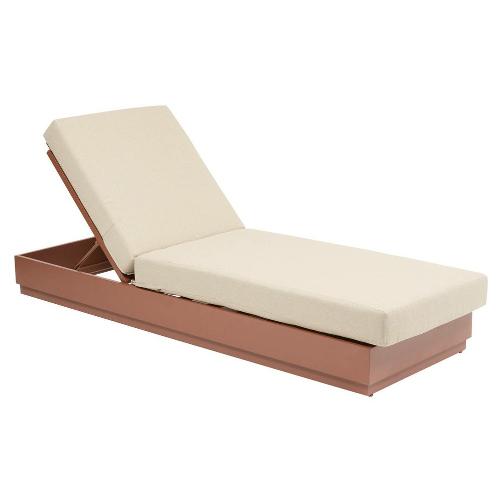 Lit de piscine allure beige/acajou