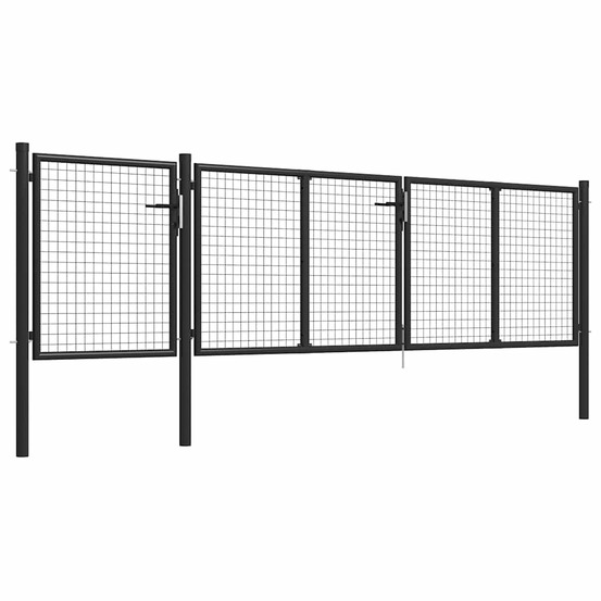 Portail de jardin en acier 400 x 75 cm anthracite
