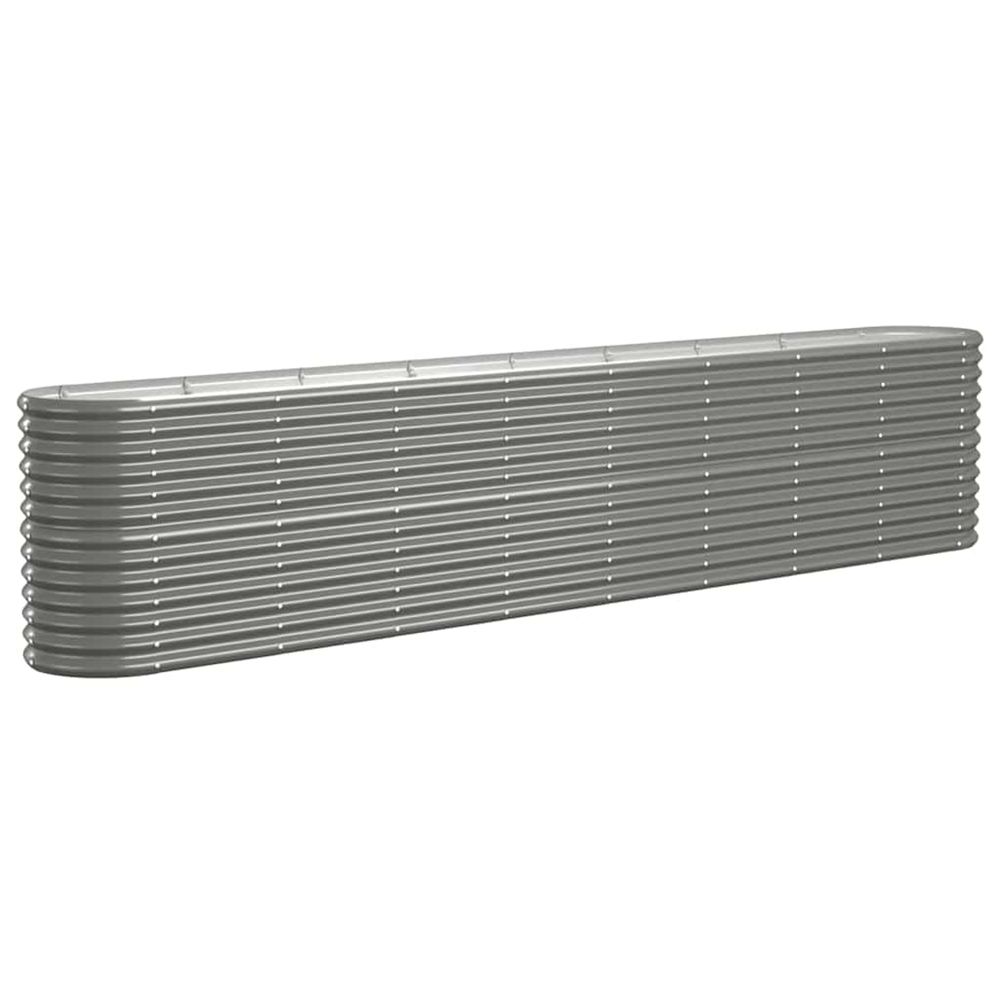 Lit surélevé de jardin acier galvanisé 332x40x68 cm gris