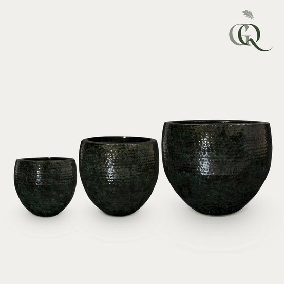Ensemble de 3 pots - thom noir métal - largeur 54 cm