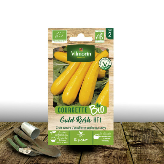 Graines de courgette jaune gold rush - sans traitement - vilmorin sachet