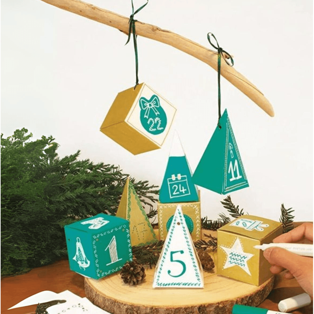 Kit calendrier de l'avent - turquoise et or