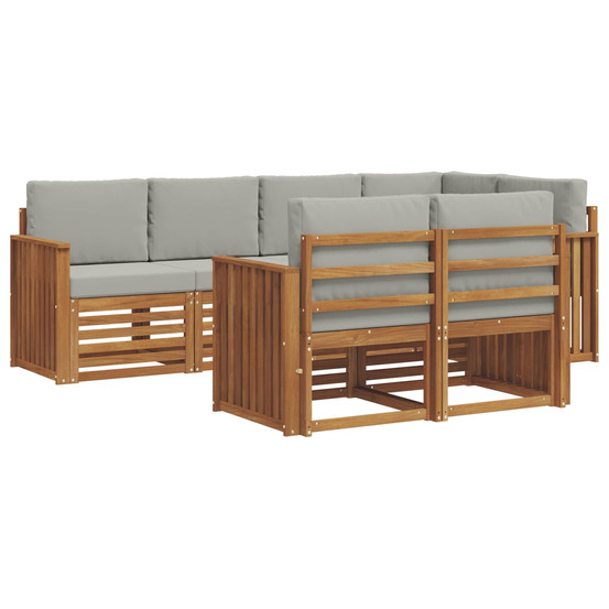 Ensemble de canapé d'angle 7 pcs gris naturel et clair