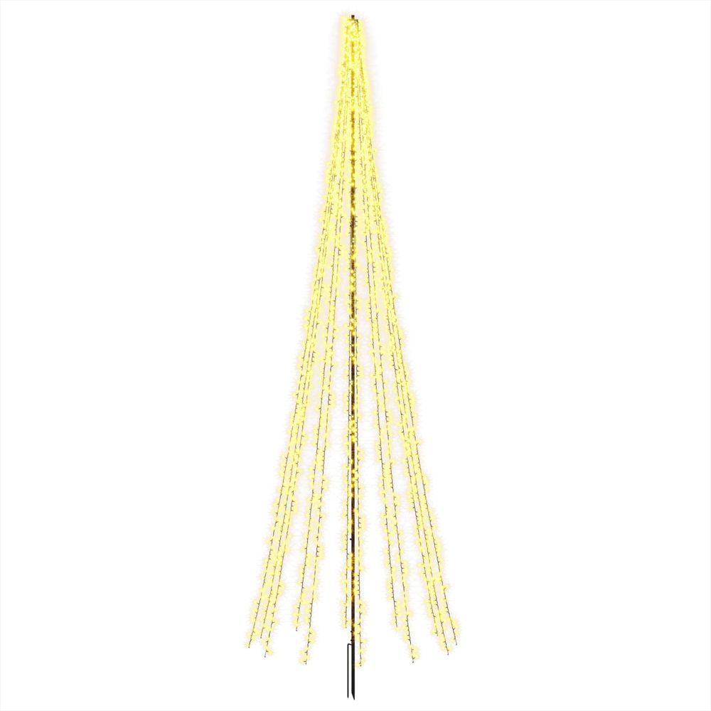 Arbre de noël led 485 cm 3000 led blanc chaud acier noir