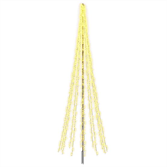 Arbre de noël led 485 cm 3000 led blanc chaud acier noir