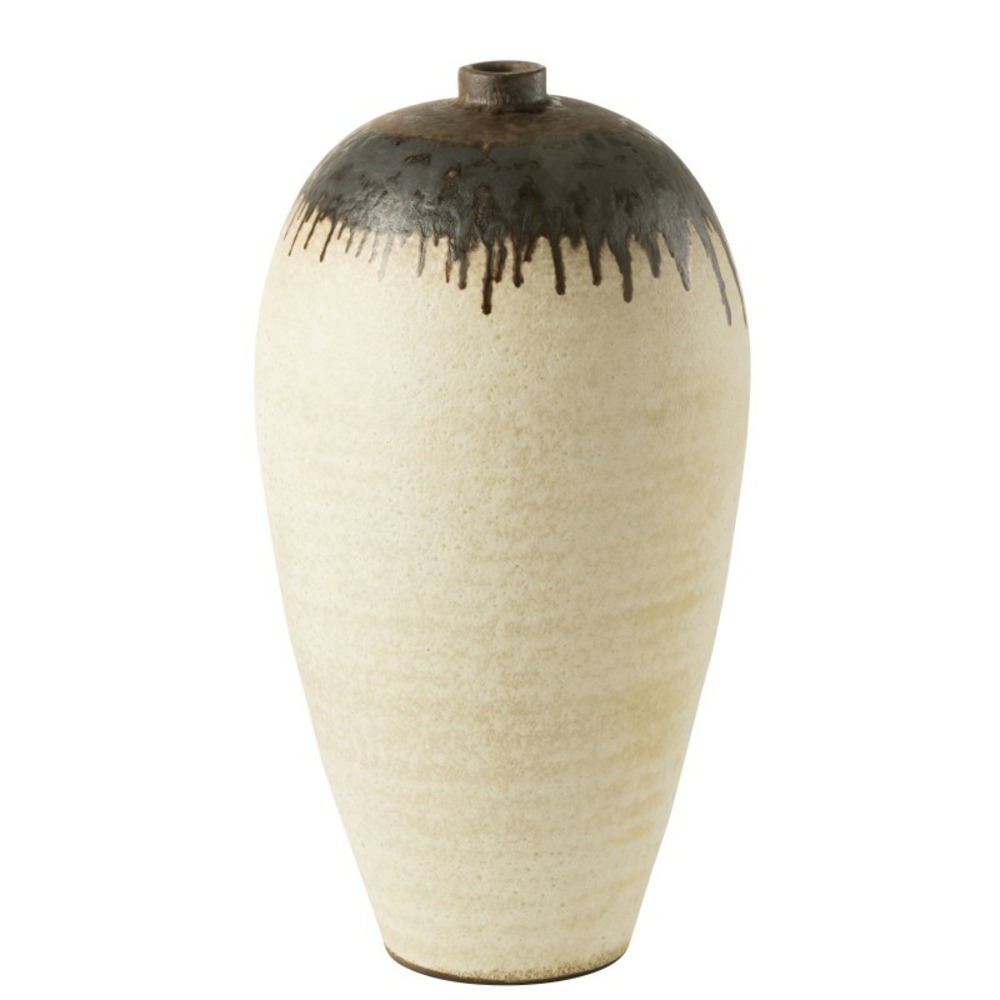 Vase en céramique beige 38x38x72 cm