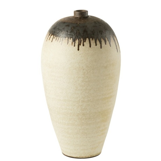 Vase en céramique beige 38x38x72 cm