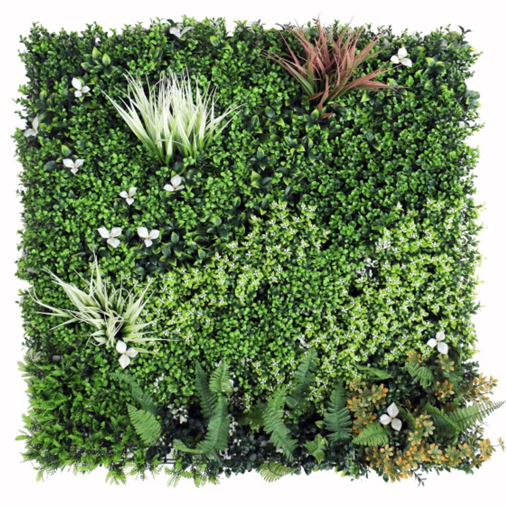 Mur végétal synthétique - prairie - intérieur et extérieur - 1 m x 1 m