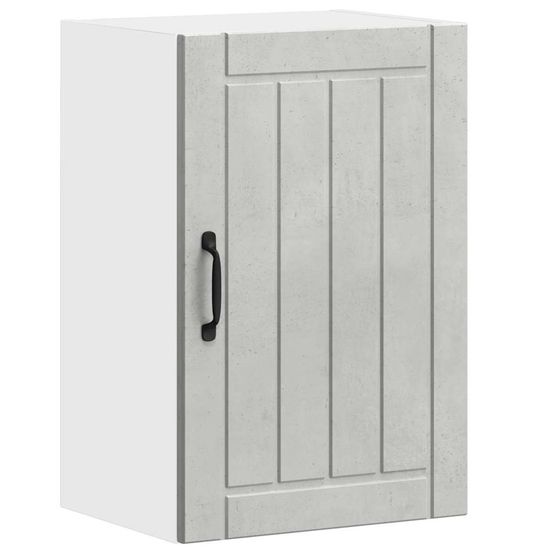 Armoire murale de cuisine lucca gris béton bois ingénierie