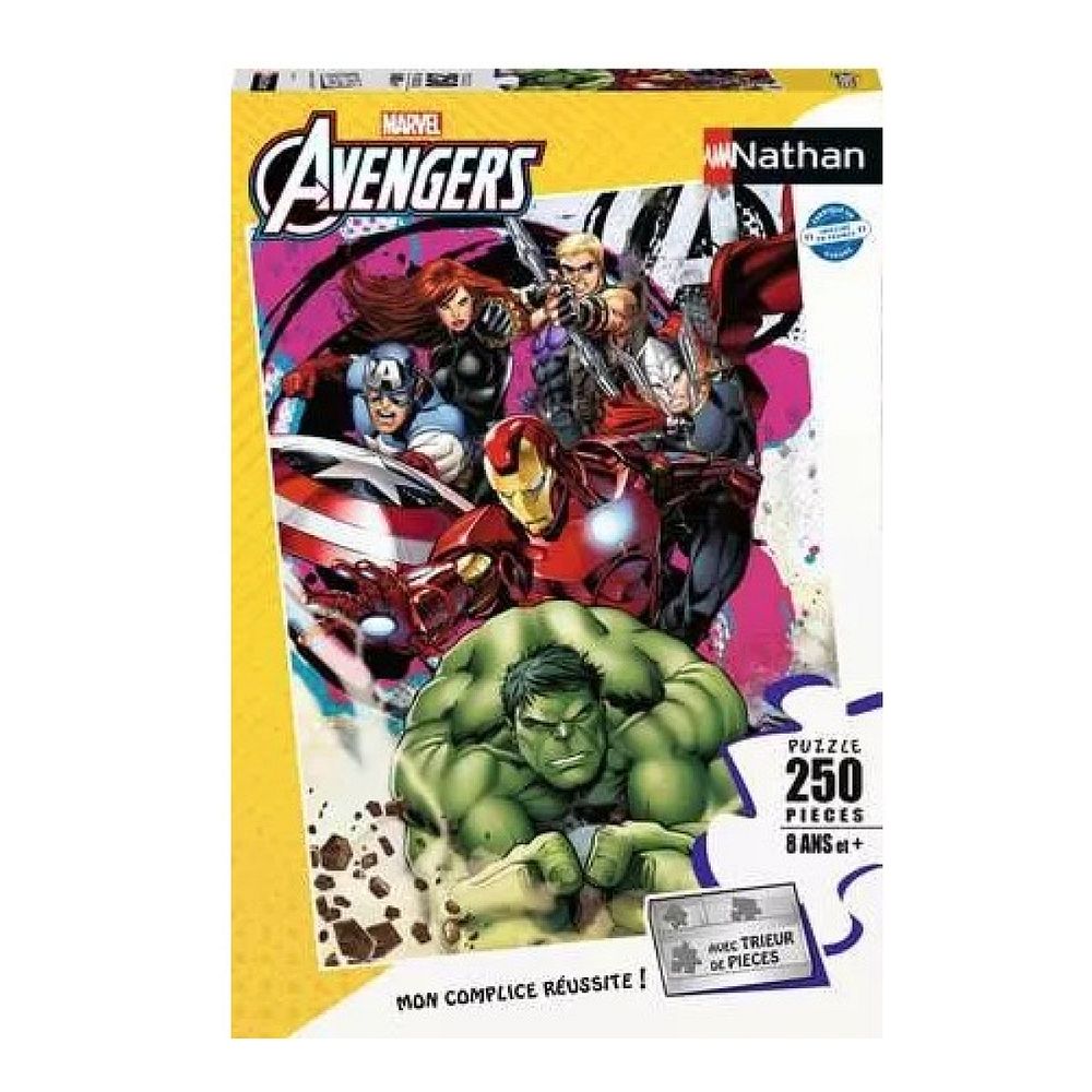 Puzzle nathan 250 pièces : les avengers en action - marvel
