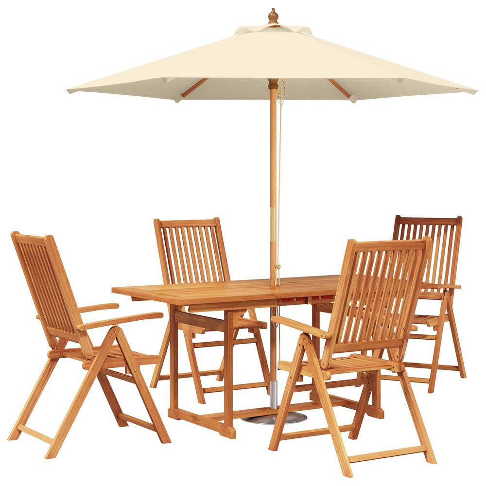 Ensemble de salle à manger d'extérieur avec parasol 6 pc