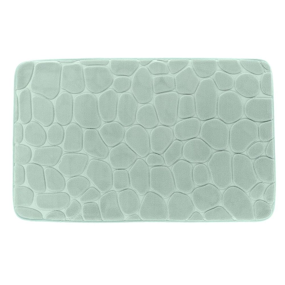 Tapis memoire de forme microfibre galet 50x80cm - vert eucalyptus