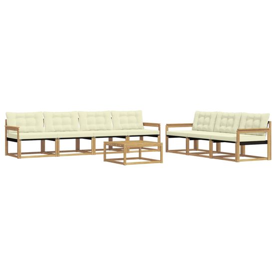 Ensemble de canapés d'extérieur 8 pc blanc et crème