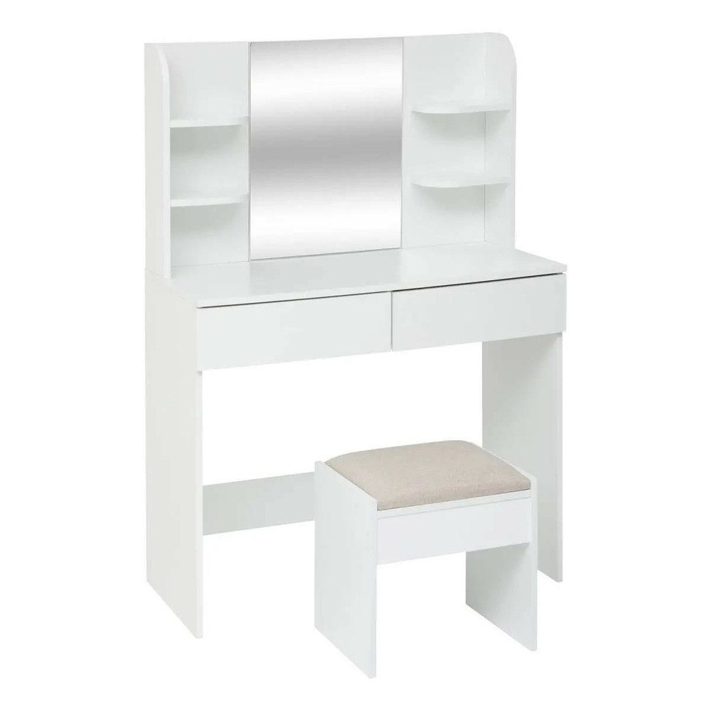 Coiffeuse 2 tiroirs avec tabouret 