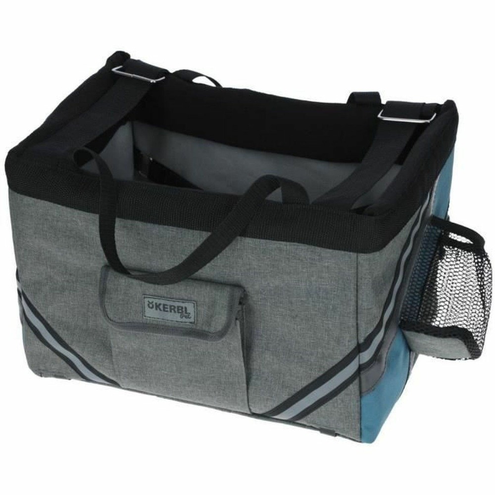 Sac à vélo pour chien et chat vacation - gris/bleu - 38 x 29 x 25 cm - tissu robuste
