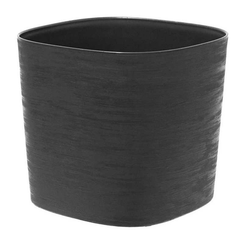 Pot avec réserve d'eau - garden id respect - noir-anth 20 x 20 cm - 100% déchets ménagers - 100% recyclable - surface structu