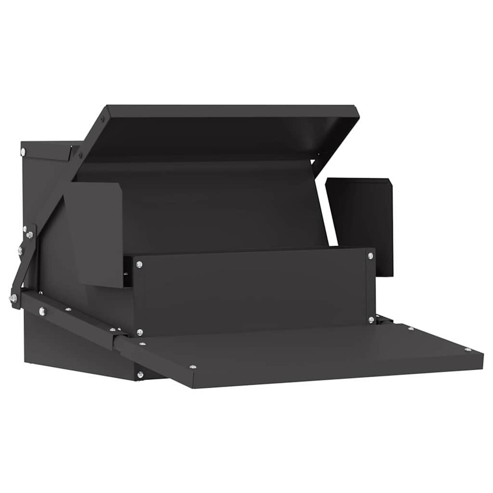 Nourrisseur à pédale pour poules noir 50 x 40 x 29 cm