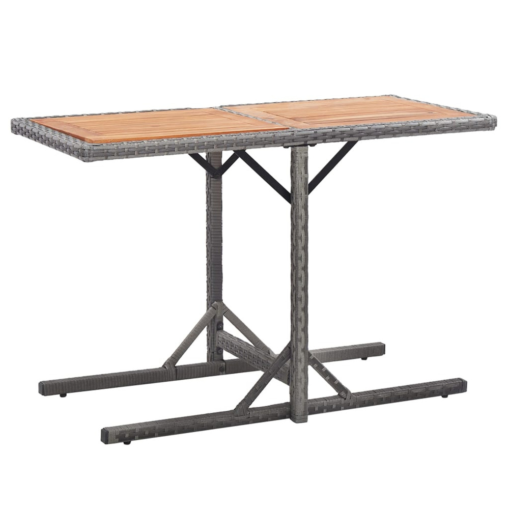 Table de jardin anthracite résine tressée et bois d'acacia