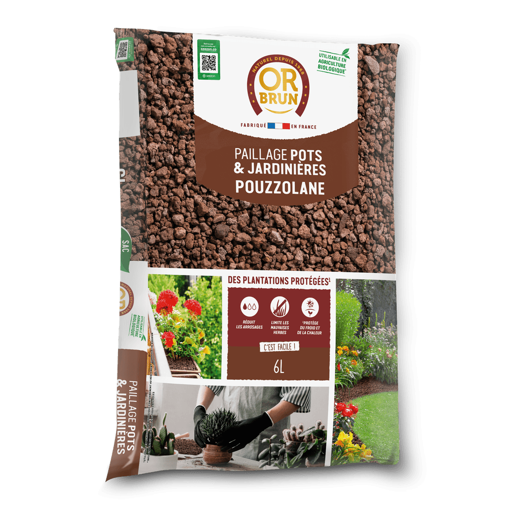 Obrppou6u -paillage de pouzzolane - protection des plantes
