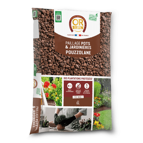 Obrppou6u -paillage de pouzzolane - protection des plantes