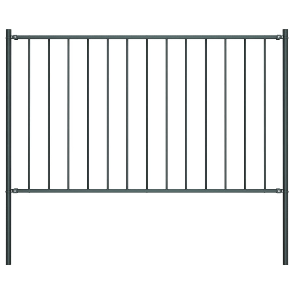 Panneau de clôture avec poteaux en acier thermolaqué 1,81 x 1,25 m anthracite