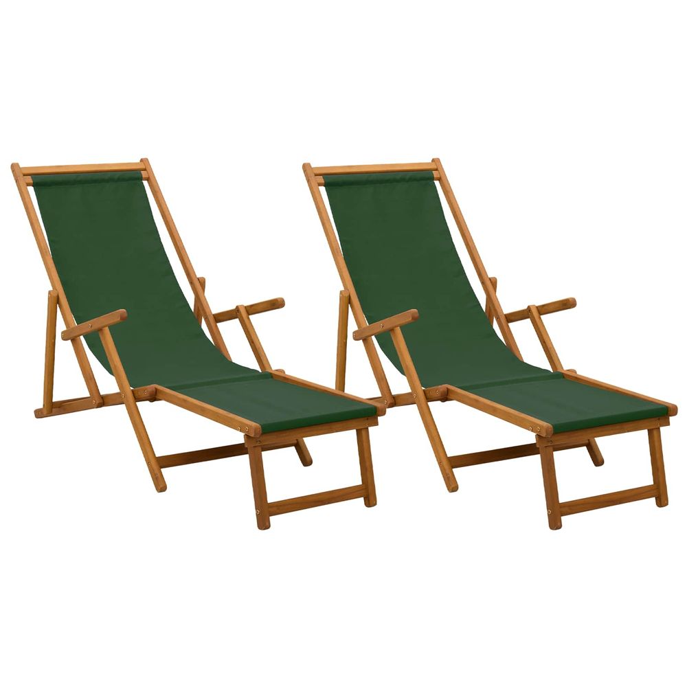 Chaise longue pliante 2 pcs 3 position bois d'eucalyptus massif bain de soleil