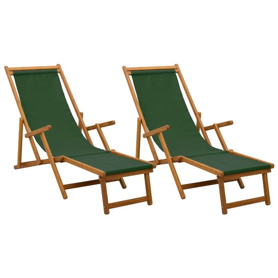Chaise longue pliante 2 pcs 3 position bois d'eucalyptus massif bain de soleil